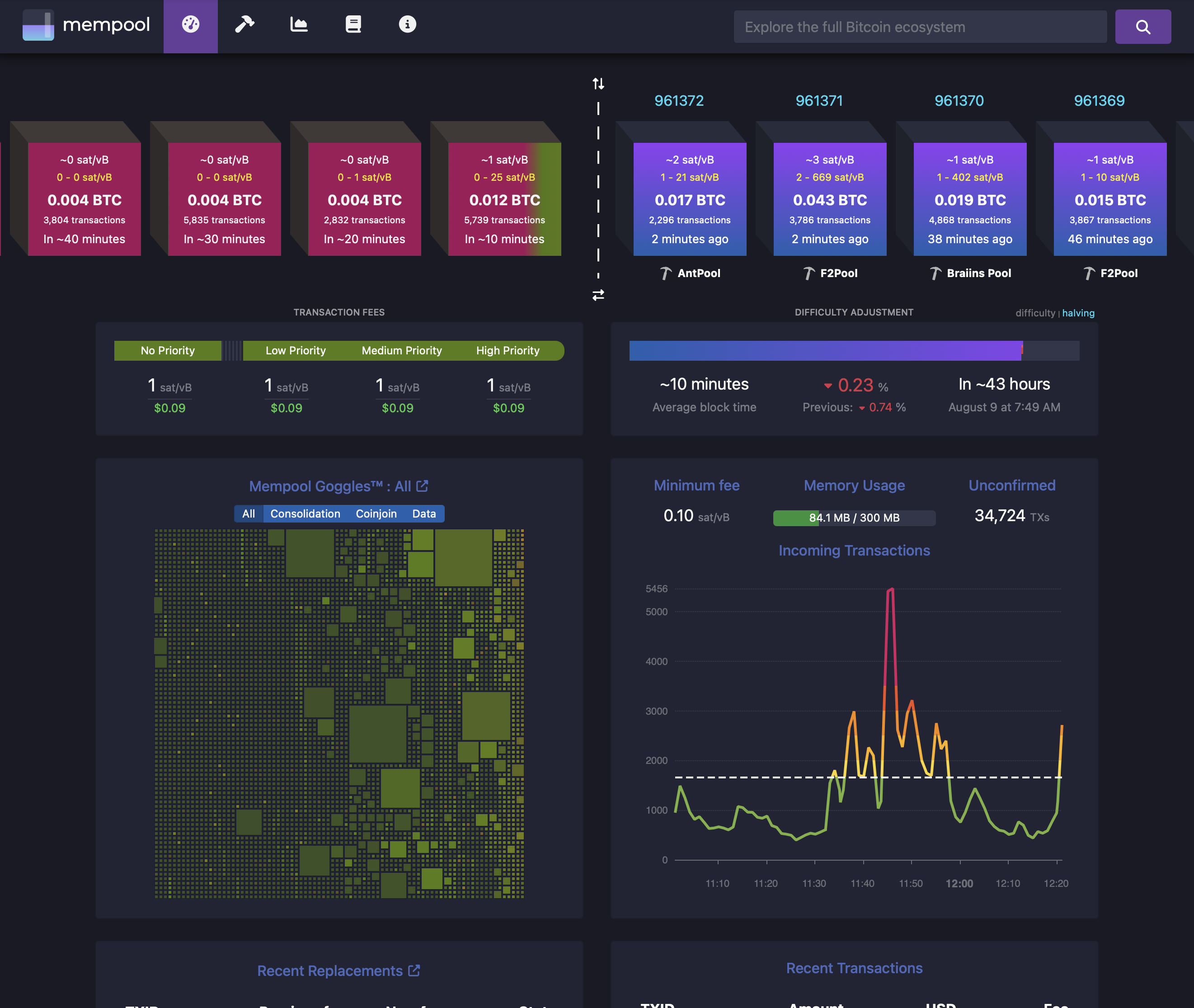 Static preview of Mempool
